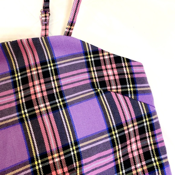 Purple Plaid Dress - Picture 2 of 4